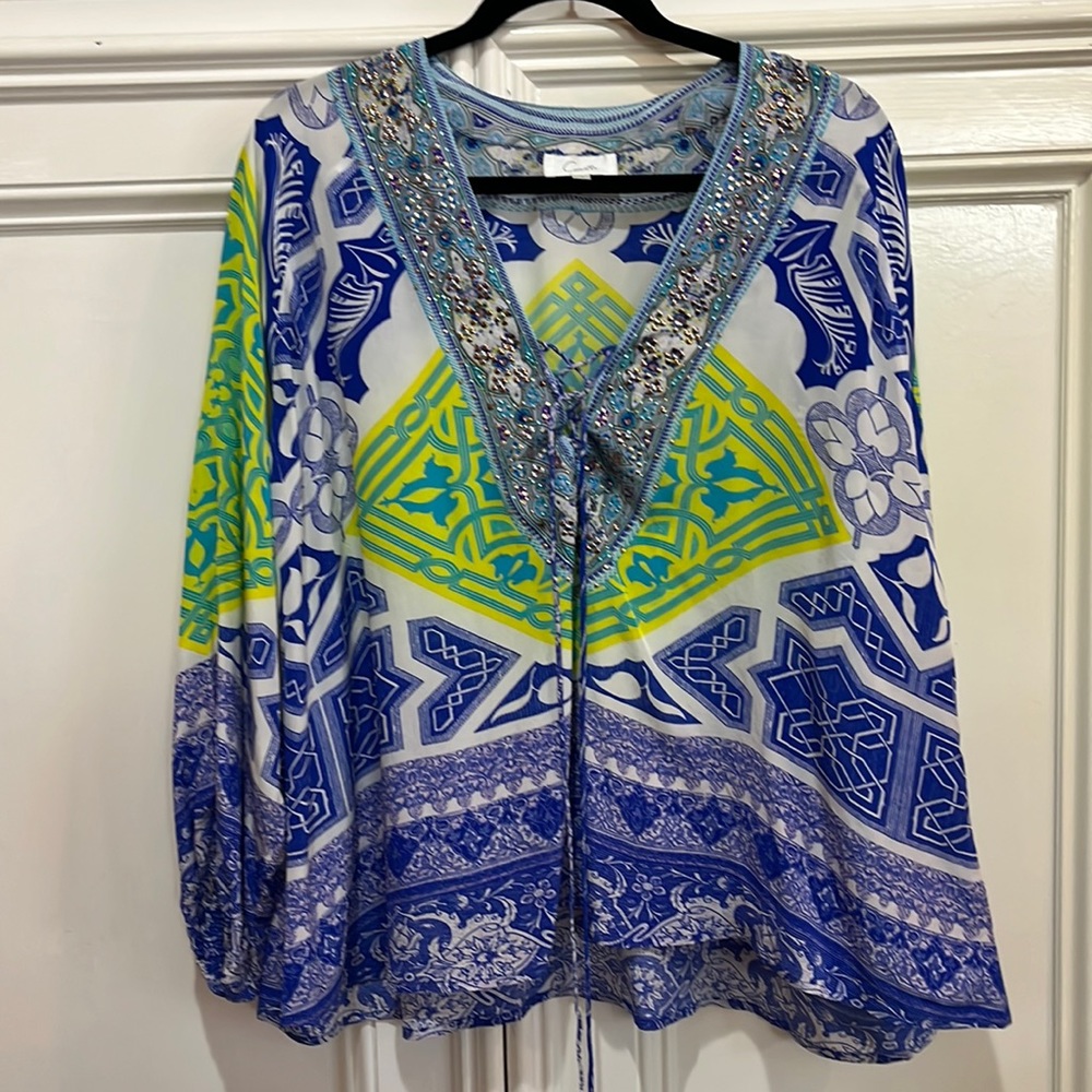 Blouson Blouse With Neck Tie